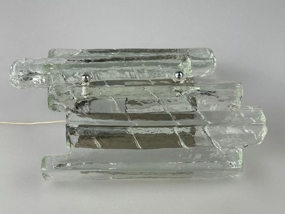 Image 1 of Lampada da parete anni '60 e '70 Fischer Leuchten Germany Design in vetro ghiacciato