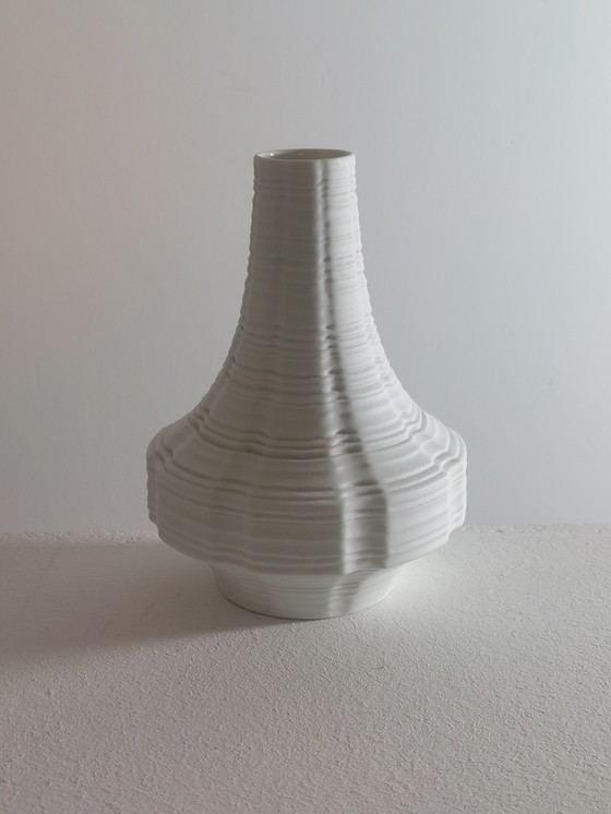 Image 1 of Vintage bisque porcelain vase Heinrich Relief 1970