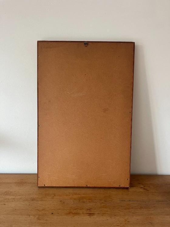 Image 1 of Vintage Danish teak mirror with mitered edges