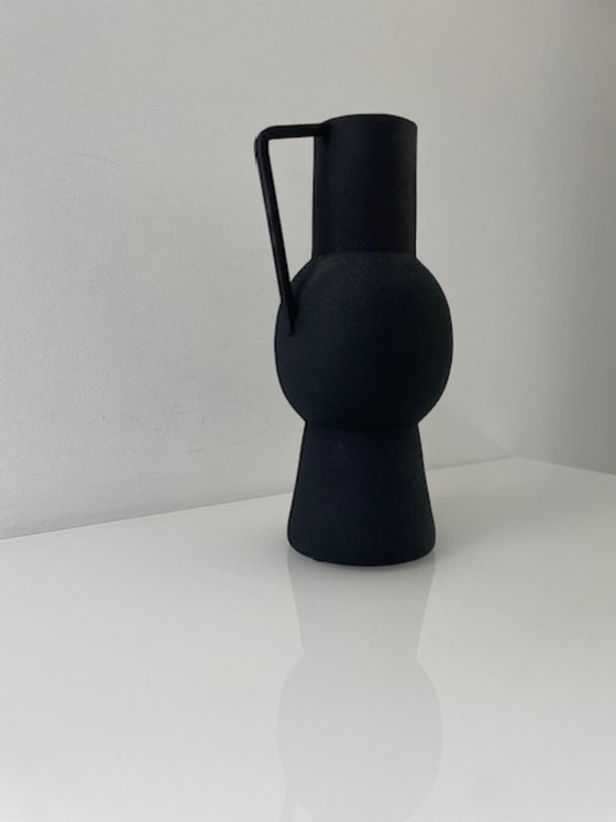 Image 1 of Black metal designer vase/jug – amphora shape
