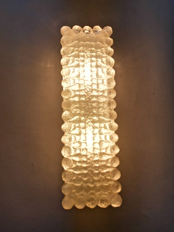 Image 1 of Limburg Glaswerk IJsglazen Bubbel Wandlamp Mid Century