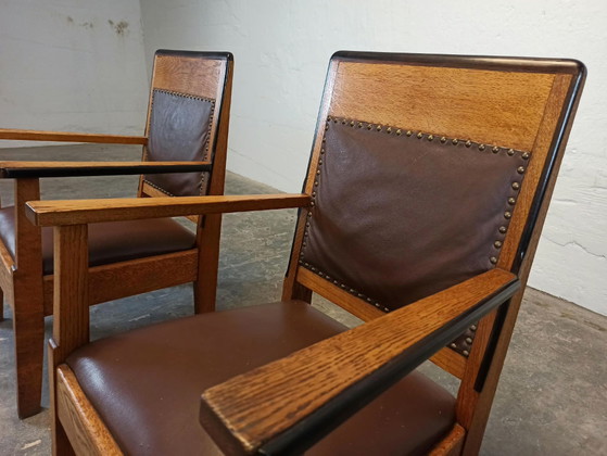 2 x Art Deco armchairs – Skai, Wood (photo 15 of 15)
