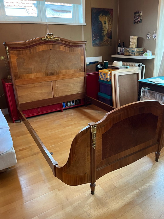 Struttura letto antica, Letti matrimoniali, Legno, Marrone (foto 3 di 8)