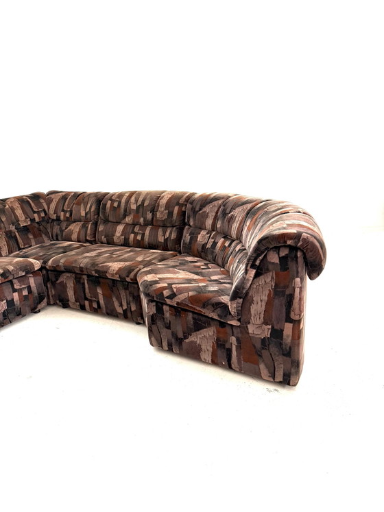 Canapé modulaire 4 pièces vintage des années 80 – Canapés modulables, Bois, Textile (photo 6 of 13)
