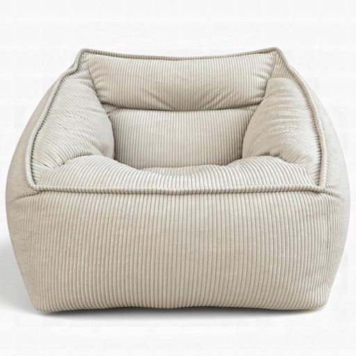 Luxury Living Room Bean Bag Sofa in Premium Corduroy - Designer XXL Bean Bag with Filling Included - Modern Bean Bag Chair