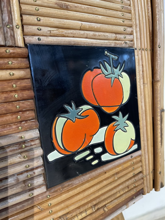 Image 1 of Vintage bamboe bar retro barkruk 