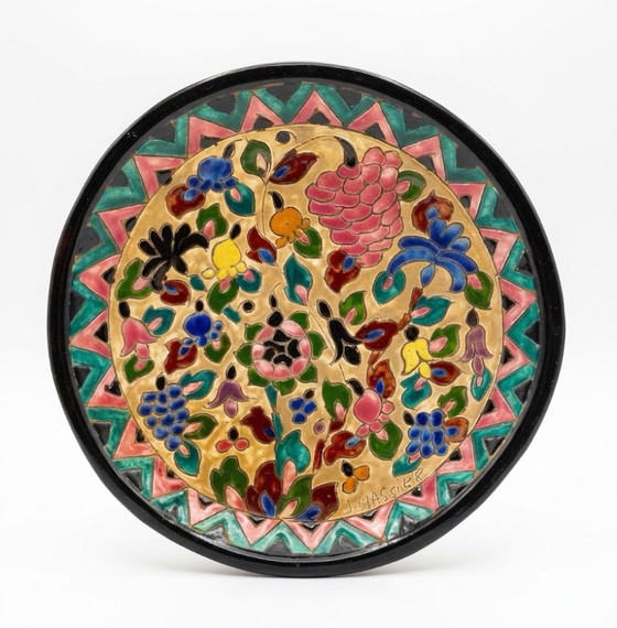 Rare Vallauris Ceramic Set, J. Massier - Cloisonné Art Deco, J. Massier (Vallauris), Decoration, Beige (photo 2 of 8)