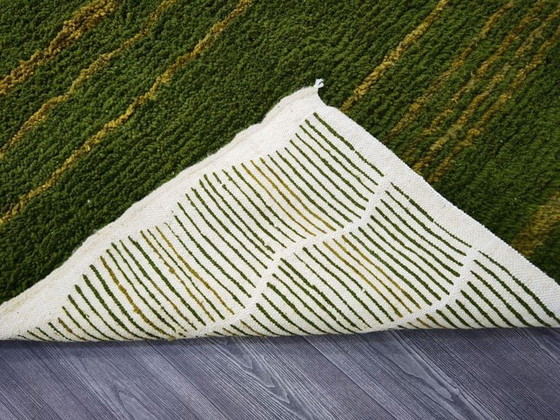 Tapis en laine pure vert artisanale traditionnelle taille 2/3 m – Accupunto, Wool (photo 5 of 8)