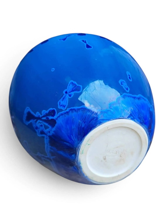 Jarrón de porcelana esmaltada con cristalizaciones azules, Patrice Lusardi – Jarrones, Porcelain (photo 5 of 15)