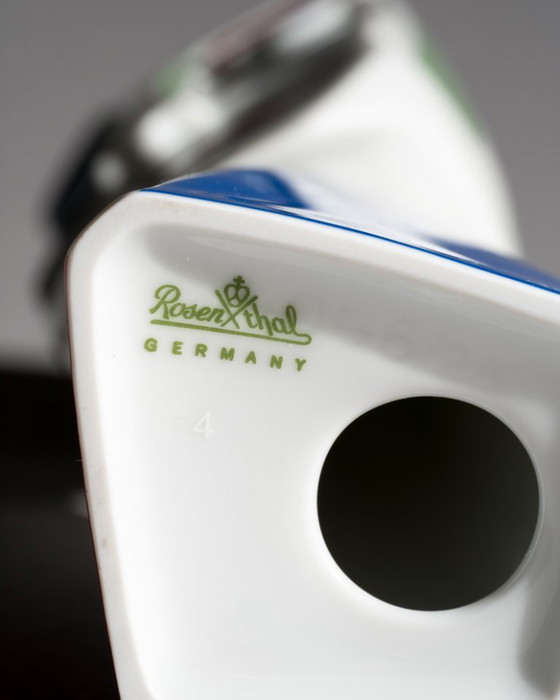 Image 1 of Zeldzame porseleinen kandelaar van Otmar Alt Rosenthal, "Cat-Light", Duitsland, jaren 80-90.