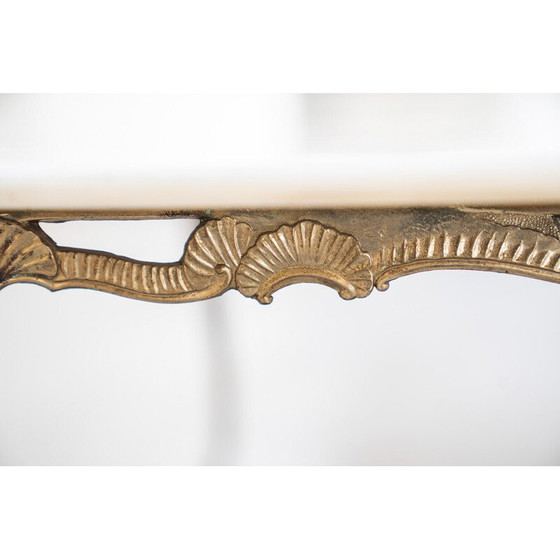 Image 1 of Vintage coffee table with brass frame and onyx top, 1960-1970