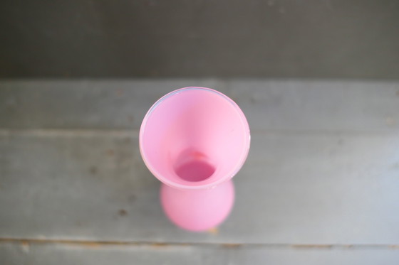 Image 1 of Vintage Stelvia Opalina Fiorentina Vase Pink White