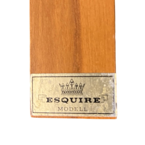 Image 1 of Orologio da parete modernista in pelle, Esquiere UK, anni '70