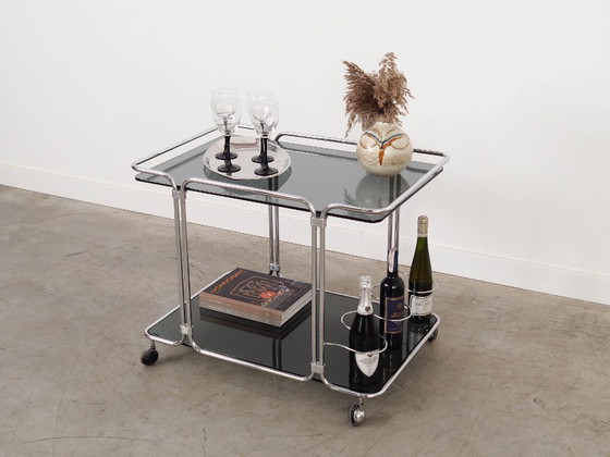 Image 1 of Glazen barkast op wielen, Italiaans design, jaren 70, gemaakt in Italië