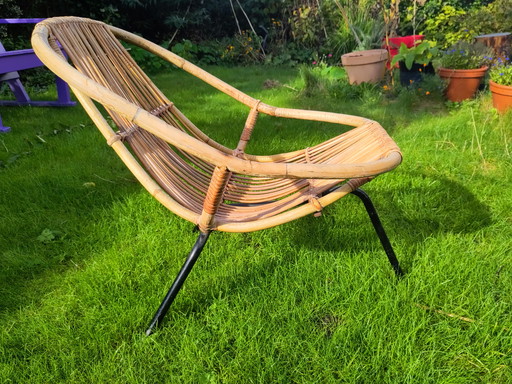 Vintage Rattan Stuhl, Dirk Van Sliedrecht