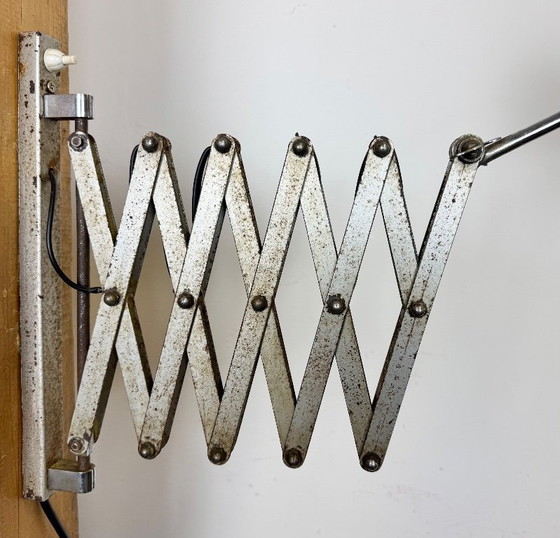 Image 1 of Lampada da parete industriale a forbice di metà secolo, anni '50