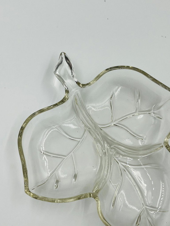 Image 1 of Vintage glass leaf-shaped dish