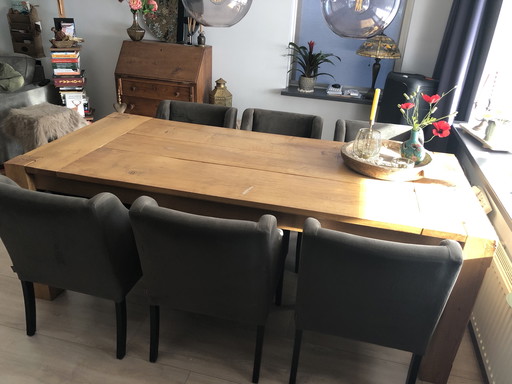 Oud eiken eettafel 