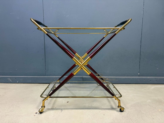 Carrello di servizio italiano vintage di Cesare Lacca, anni '50 – Carrelli bar, Glass, Wood (photo 5 of 11)