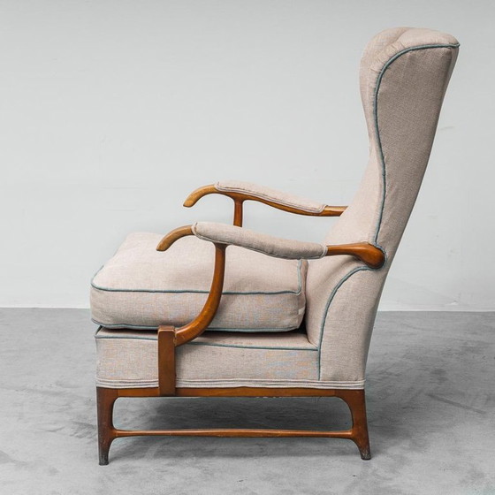 Image 1 of POLTRONA IN TESSUTO ATTRIBUITA A PAOLO BUFFA, ANNI '50, VINTAGE, DESIGN MODERNO