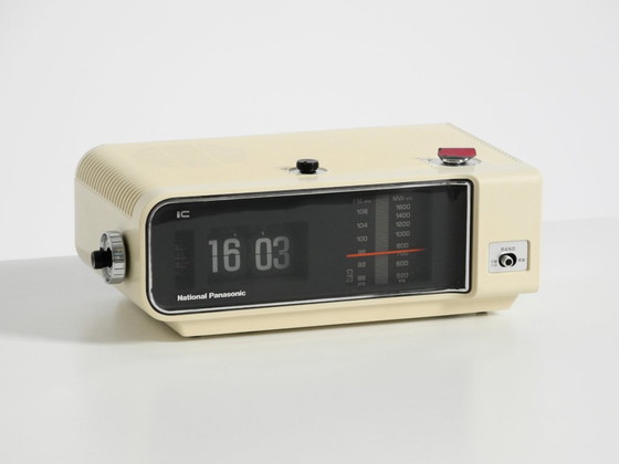 Image 1 of Original 1970s National Panasonic flip-number radio alarm clock model RC-6003B near to mint condition
