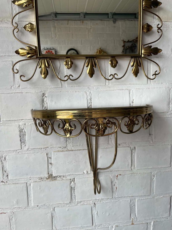 Image 1 of Vintage mirror and console - Deknudt - 60s/70s