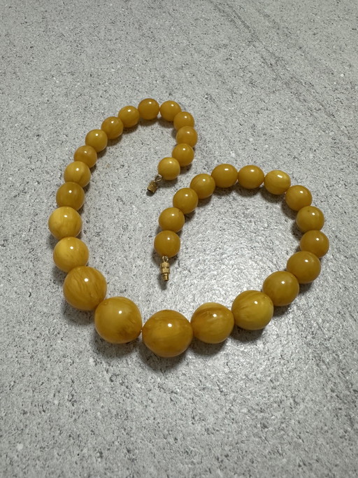 Egg Yolk Bakelite Necklace 55 grams