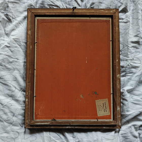 Image 1 of Joseph Van Hoyvelt – Vintage Belgian Oil Painting of Flemish Courtyard – Framed Mid Century Artwork