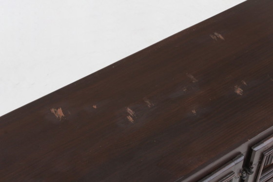 Vintage Spanish Brutalist Sideboard Credenza – Wood (photo 6 of 9)
