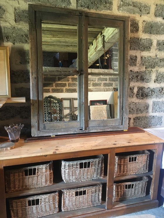 Image 1 of Getransformeerde vintage eiken spiegel