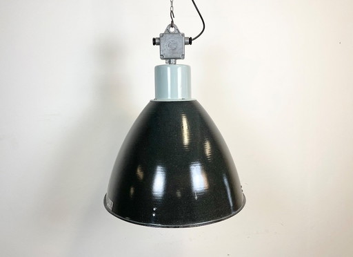 Große industrielle Emaille-Fabrik-Hängeleuchte von Elektrosvit, 1960er Jahre