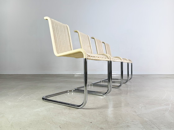 Image 1 of Set originale di 4 sedie a sbalzo Tecta B20 Sedie a sbalzo Jean Prouvé