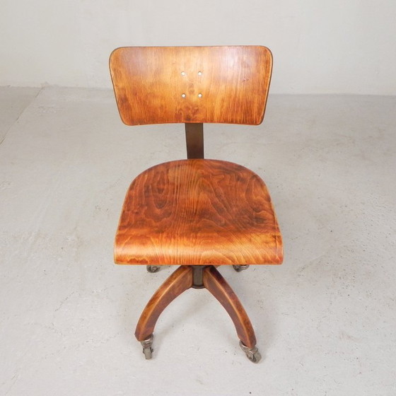 Sedia da ufficio Bauhaus, sedia da studio KRENZER, anni '30 – Sedie girevoli, Ghisa, Legno (photo 5 of 28)