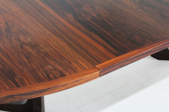 Image 1 of Table de salle à manger ovale extensible vintage danoise en palissandre, années 1960