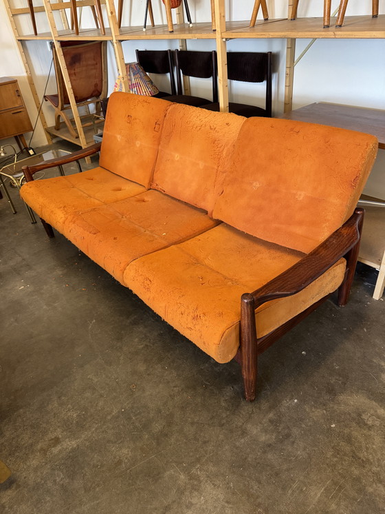 Image 1 of Divano vintage a 3 posti in teak (rivestire i cuscini)