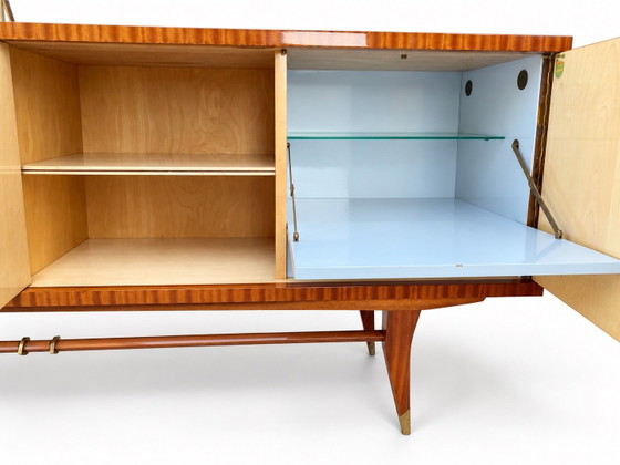 Vintage retro jaren 60 Dressoir – Glas, Hout (photo 5 of 15)
