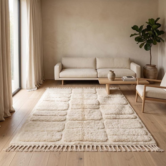 Tapis En Laine Pure Fait Main Traditionnelle Blanc 1,5/2,5 M – Alberto Bazzani, Wool (photo 4 of 7)
