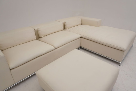 Image 1 of de Sede DS 7 desede Canapé d'angle Canapé d'angle Pouf en cuir beige classique