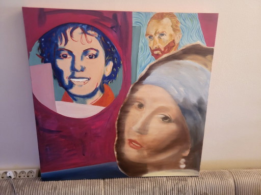 Michael Jackson Van Gogh – schilderijen tekeningen, Wood, Canvas