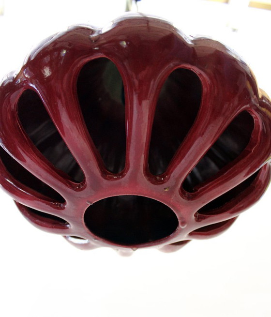 Image 1 of Vintage keramische hanglamp in Faience de Thulin-stijl.