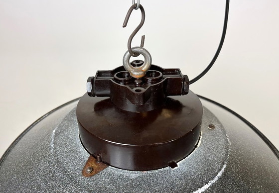 Image 1 of Lampada a sospensione industriale in smalto grigio, anni '60