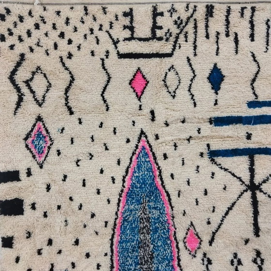 Image 1 of Azilal-Wollteppich, farbenfroh – handgewebt aus Naturwolle (216×190 cm)