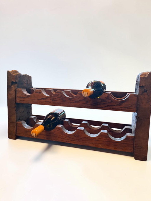 Superbe casier à vin vintage brutaliste – keukenaccessoires, Wood
