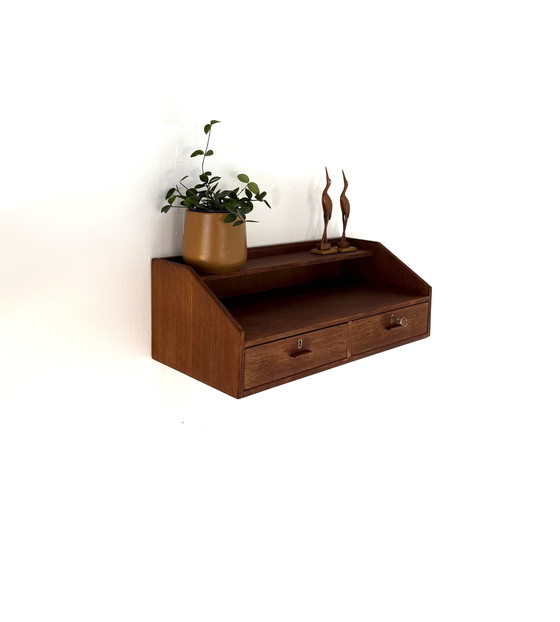 Image 1 of Consolle da parete vintage in teak danese anni '60