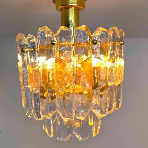 Kalmar Franken Palazzo Deckenleuchte aus Eisglas, 70er Jahre, Mid-Century