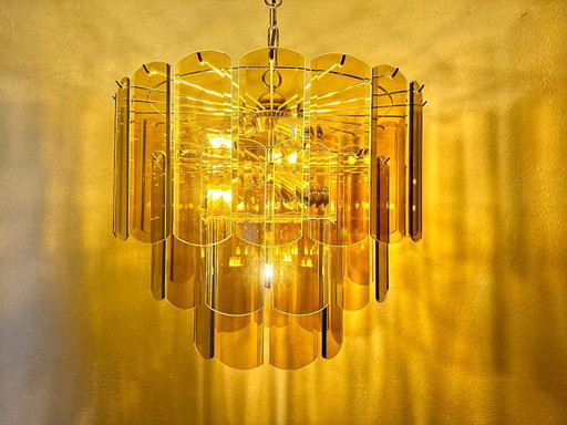 Vintage Smoked Glass Chandelier