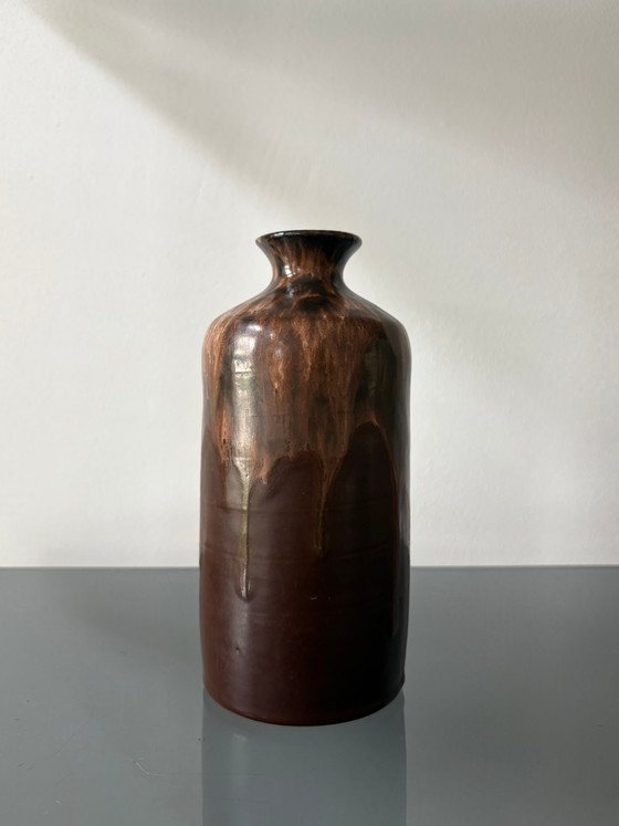 Vintage keramische vaas met druipglazuur – Vazen, Ceramic (photo 4 of 4)