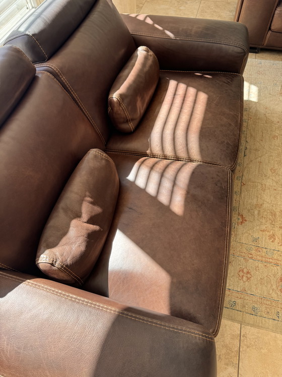 Canapé en cuir Roche Bobois „Cappuccino“ – Yutland Chocolat – 194 cm – Canapés 2 places, Leather (photo 4 of 5)