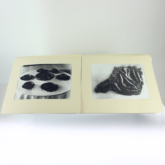 Image 1 of Set van 4 grote vintage foto's van keramisch kunstwerk door Ditta Abrahámová, Tsjecho-Slowakije 1980