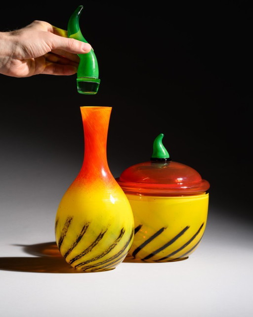 Rosenthal Studio Line « Kontiki » Nanny Still (1993) Carafe H37cm et coffret avec couvercle